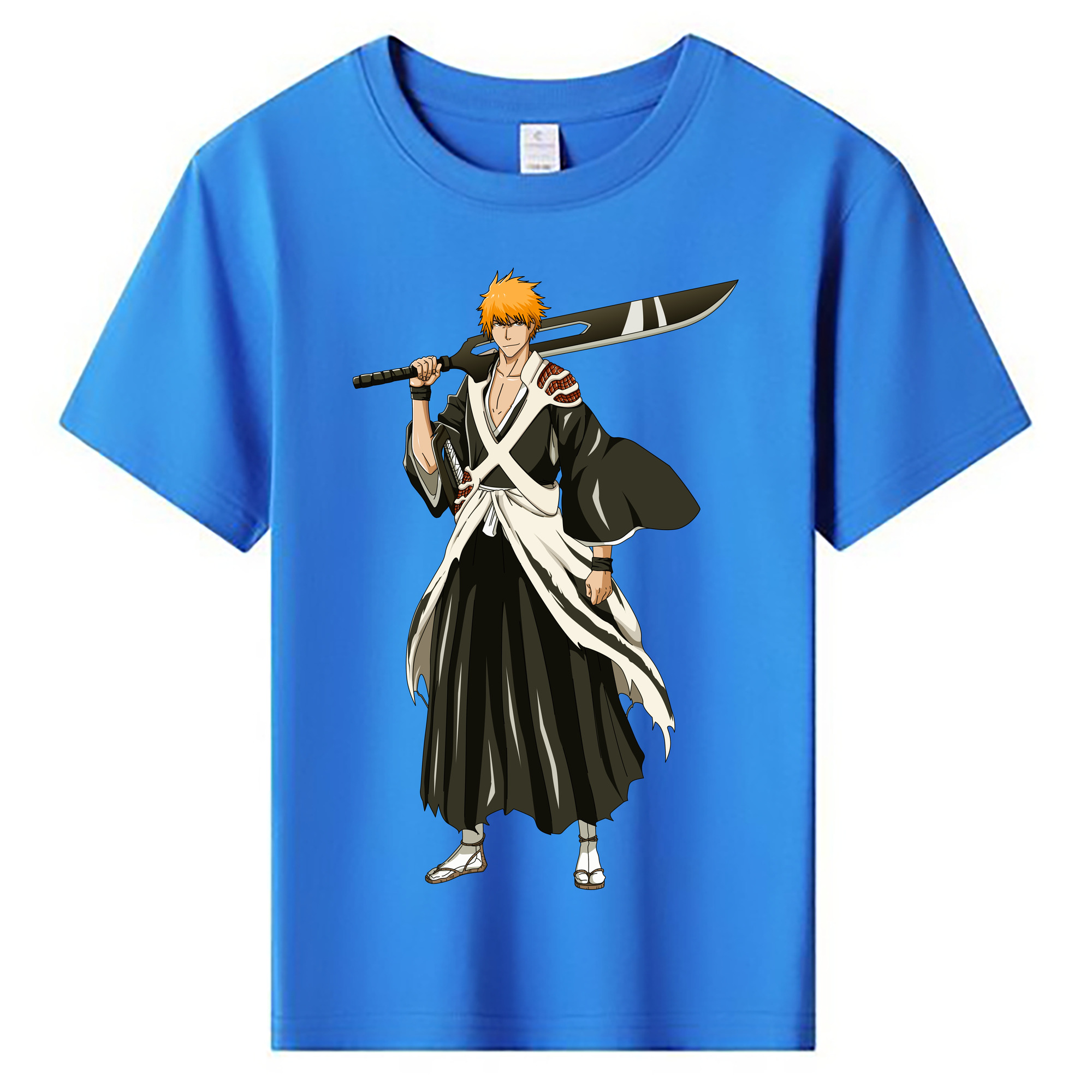 （画像用） ブリーチ 黒崎一護（くろさき いちご）BLEACH Kurosaki Ichigo 綿100％キッズTシャツ（フロントプリント）